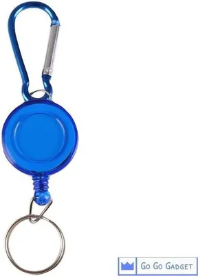 Produktbild von Schlüsselanhänger | einziehbares Kabel | Karabiner | Blau