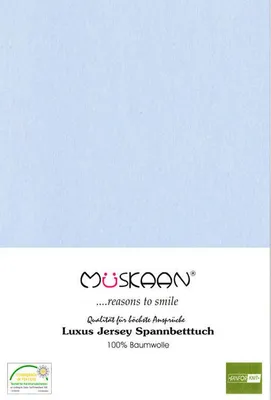 Produktbild von Jersey Spannbettlaken 180x200 - 200x200 cm Bleu / Hell Blau - 100% Baumwolle