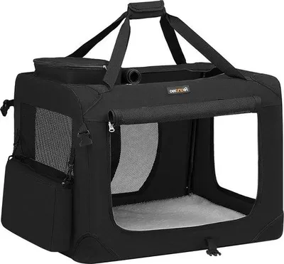 Produktbild von Famanu Transportbox Faltbare Hundenbox Auto Schwarz - 70 x 52 x 52 cm