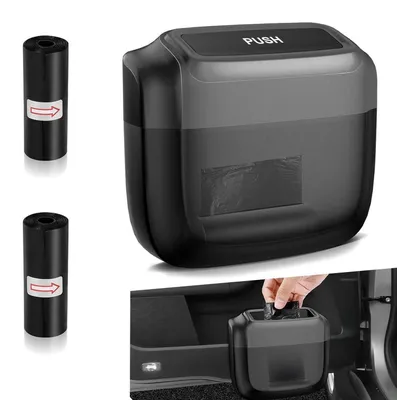 Zdjęcie produktu dla Automatyczny kosz na śmieci z pokrywą, wodoodporny, akcesoria do wnętrza samochodu, kolor czarny