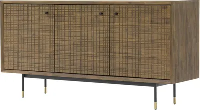 Produktbild von FURNLUX Sideboard Labyrinth Braun Und Gold Und Schwarz 160cm / Hauptfarbe: Braun / Abmessungen: 160 x 80 x 45 cm