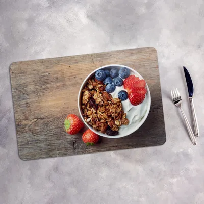 Produktbild von Tischset 4x45x30 cm + 10fi cm Platzset Tischmatte Platzmatte Untersetzer - Joghurt und frische Beeren