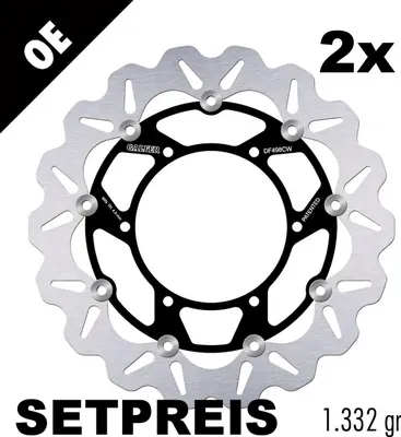 Immagine prodotto di Set di dischi freno Galfer 2x DF498CW WAVE® flottante anteriore 320x5mm per Yamaha YZF-R7 OW02 MT-01 1700 FJR 750 - 1670 ccm anno 1999 - 2021