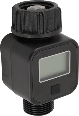 Imagen del producto de Medidor de agua LCD, conexión roscada estándar de 3/4 de pulgada, rastreador de agua para exteriores, compatible con mangueras, medidor de agua para aspersores, boquillas y depósitos de agua de vehículos recreativos