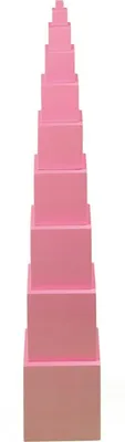 Produktbild von Betzold Würfelturm in Rosa mit 10 Würfeln, Stapelspiel für Motorik/Geschicklichkeit