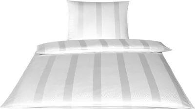 Produktbild von Elegante Mako-Satin Bettwäsche 2058 Metropolis 140x220cm+70x90, Farbe weiß