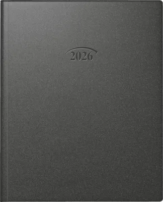 Buchkalender 2026, 210×260 mm, Kunststoff, Schwarz