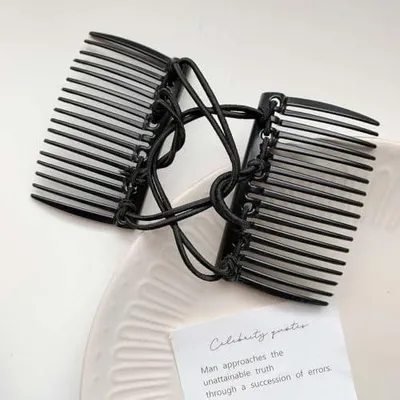Produktbild von Schwarze, verstellbare Haarkämme mit Doppelkamm-Haarspange für Damen