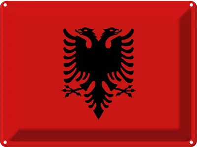 Produktbild von vianmo Blechschild 30x40 cm Albaniens Albania Flagge Fahne Wappen