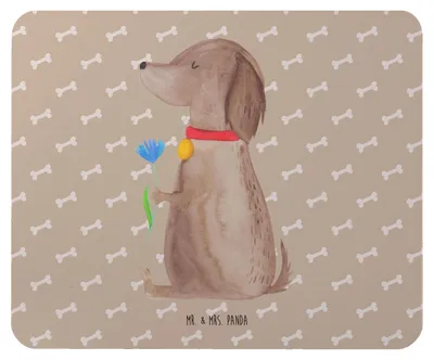 Produktbild von Mr. & Mrs. Panda Mousepad Hund Blume - Hundeglück - Geschenk, mousematte, pc, Hundeliebe, laptop mauspad, Sprüche, Mouse Pad, Hunde, Niedlich