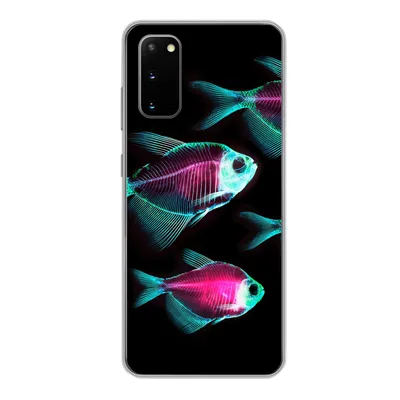 Produktbild von MuchoWow® Handyhülle Schutzhülle Hülle für Samsung Galaxy S20 Fisch - Lila - Blau Silikon Softcase Handy Hülle - Bild