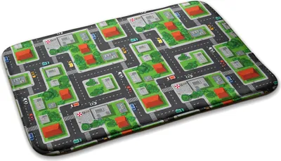 Produktbild von Teppich Kinderteppich Schlafzimmer Modern - 90 cm x 60 cm - Stadt Mit Straßen Straßen
