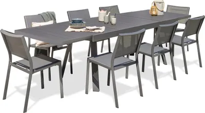 Image de Ensemble repas de jardin 8 places en aluminium