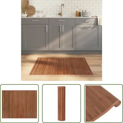 Produktbild von The Living Store Teppich Rechteckig Braun 80x100 cm Bambus