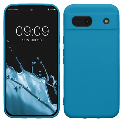 Produktbild von kwmobile Handyhülle für Google Pixel 8a Hülle - weiches Handy Silikon Case - Schutzhülle Cover - Karibikblau