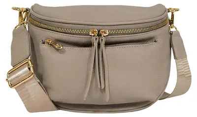 Produktbild von Gallantry, Kompakte Damen-Gürteltasche in genarbter Optik mit Reißverschlüssen, Taupe