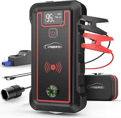 YABER Jump Starter, 10 W ładowarka bezprzewodowa, 3500 A 23800 mAh akumulator samochodowy YR800