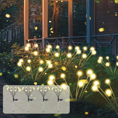 Solarleuchten für Außen, IP65, 4 Stück, warmweiß, LED