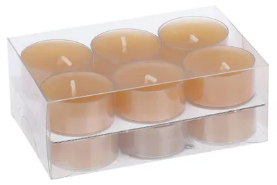 Produktbild von Teelichter in Kunststoffhülle Honig 18/38mm, 12er-Pack