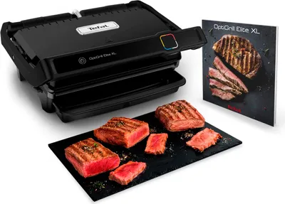 Produktbild von Tefal OptiGrill Elite XL GC760812, Schwarz, Edelstahl, Rechteckig, Tasten, 800 cm², 400 x 200 mm