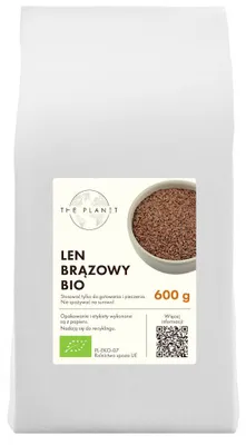 LEN BRĄZOWY (SIEMIĘ LNIANE) BIO 600 g - THE PLANET