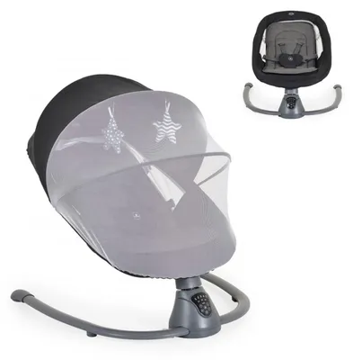 Produktbild von Cangaroo Babywippe elektrisch Zara Schaukelfunktion, Musik, Timer, Moskitonetz schwarz