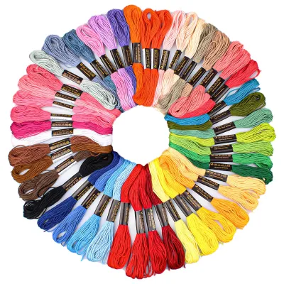 Stickgarn-Set, 50 Farben, 8 m, Polyester, für Armbänder und Kreuzstich