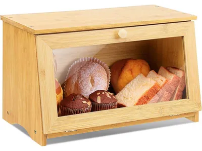 Produktbild von Brotkasten Bambus Brotaufbewahrung pflegeleicht 39x21x23cm