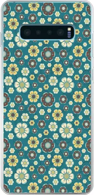 Produktbild von MuchoWow® Handyhülle Schutzhülle Hülle für Telefoonhoesje Samsung Galaxy S10 Lite Retro - Blumen - Muster - Blau Silikon Softcase Handy Hülle - Schutz