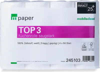 Zdjęcie produktu dla papierowa rolka kuchenna Top3, opakowanie zbiorcze 32 rolki