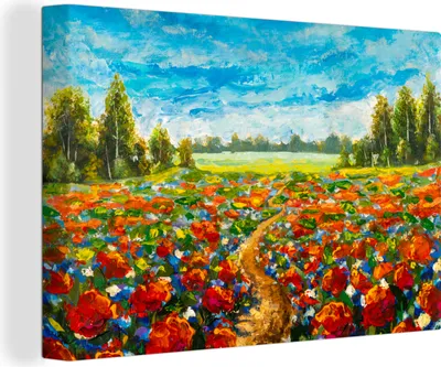 Obrázek produktu pro OneMillionCanvasses® Malba na plátně Nástěnná malba na plátně - Olejomalba - Malba - Květiny - Krajina - 150x100cm