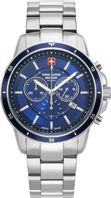 Produktbild von Swiss Alpine Military Herren Uhr Chronograph Analog Quarz 7089.9135SAM Edelstahl
