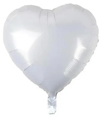 Obrázek produktu pro Fóliový balónek ve tvaru srdce, bílý, 46 cm, 100 ks – Godan
