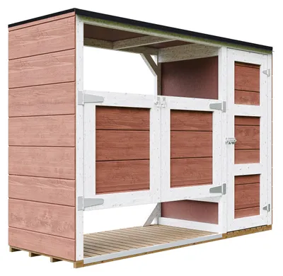 Imagen del producto de Refugio para contenedores de basura de 2x240L con puertas – Cubierta para contenedores, caja para contenedores, caja de almacenamiento para jardín, armario para contenedores Timbela M980A-REDWOOD