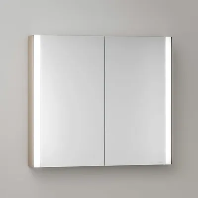 Imagen del producto de Keuco Royal Metis: Mueble de espejo con iluminación LED, de montaje en pared, dimensiones 80 x 71 cm, con 2 puertas, diseño francés