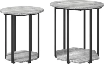 Produktbild von Beistelltisch-Set 2 stk. Grau 50 x 50 x 50,5 cm