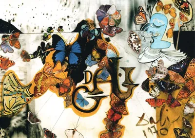 Produktbild von Kunstkarte Salvador Dalí "Die Blumenschlacht"