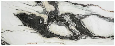 Produktbild von Wallario Premium Glasbild, freischwebende Optik, kräftige Farben, Größe 125 x 50 cm Motiv Schwarz-Weiße Marmor-Optik
