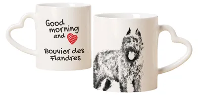Produktbild von Flandrischer Treibhund, Bouvier des Flandres - Tasse mit Hund, entzückende Tasse mit herzförmigem Henkel, universelles Geschenk der Marke Art-Dog