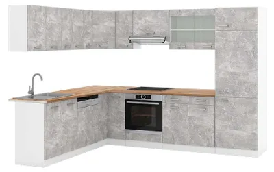 Obrázok produktu pre Rohová kuchyňa Vicco R-Line betón/biely 287 x 227 cm, AP Oak, Model 42157