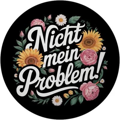 Produktbild von Nicht mein Problem Blumensprache Magnet rund