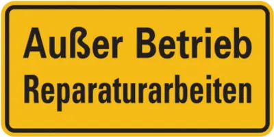 Produktbild von Dreifke® Hinweisschild, Außer Betrieb Reparaturarbeiten, 100x200mm, Alu geprä...