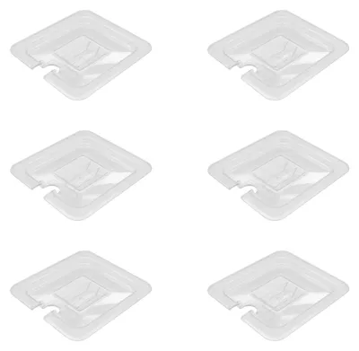 Six clear plastic lids for gastronorm containers arranged in a 2x3 grid.