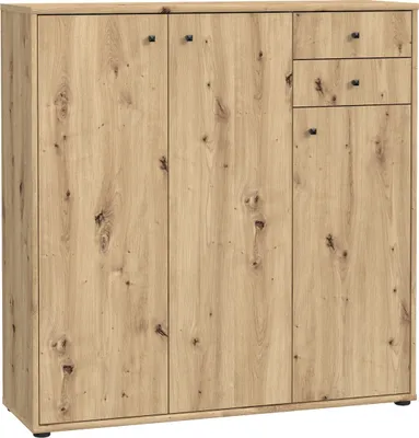 Produktbild von Sideboard >TEMPRA2< 3 Türen, 2 Schübe, Artisan Eiche Nachbildung - 108,8x111,1x34,8cm (BxHxT)
