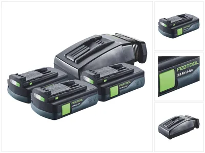 Immagine prodotto di Festool Energy Set 3x BP 18 Li 3,0 C Batteria 18 V 3,0 Ah / 3000 mAh Li-Ion ( 3x 577658 ) + Caricatore TCL 6 ( 201135 )