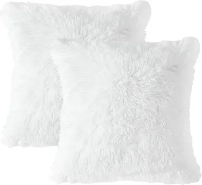 Produktbild von 2er Set Dekorativ Kissenbezug 40x40cm,Einfarbig Plüsch Weich Kopfkissenbezug Kissenhülle,Sofakissenbezüge Pillowcase für Couch Wohnzimmer Sofa Bed Auto