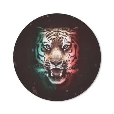 Produktbild von MuchoWow® Mauspad Mousepad Tiger - Farbe - Tiere 40x40 cm - Mousepads - Maus Mat - Pad - Mausunterlage - Schreibtisch Accessoires