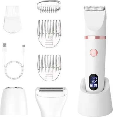 Produktbild von Damenrasierer für Gesicht,Achseln, Beine, Arme & Bikinizone Rasierer Elektrorasierer Körpertrimmer Intimrasierer Bikini-Trimmer für Frauen Wasserdicht