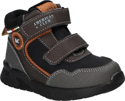 Produktbild von American Club Xd167 Kinder Winterschuhe mit Fleecefutter Klett & Reißverschluss, Winterstiefel, Winterstiefeletten, Schwarz 24