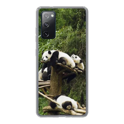 Produktbild von MuchoWow® Handyhülle Schutzhülle Hülle für Samsung Galaxy S20 FE Pandas - Holz - Treppe Silikon Softcase Handy Hülle - Abdeckung